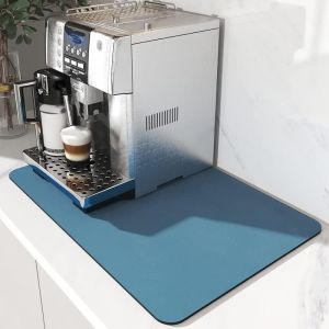 VIKAMA Màu Trơn Máy Pha Cà Phê Thảm PVC Bếp Thảm Thoát Nước Cách Nhiệt Không Giặt Được Thảm Sấy Để Trang Trí Nhà Cửa