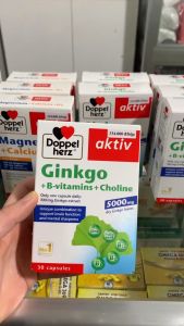 (NHẬP KHẨU) Viên uống bổ não Đức Doppelherz Aktiv Ginkgo B-vitamins Choline 30 viên chính hãng đủ hoá đơn