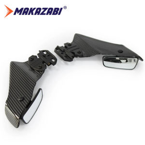 Motorcycle Side Winglet Kit Spoiler Fairing Rear View Mirror BLACK/CARBON FIBER Fixed Wing Kit For Honda CBR650R 2023 For YAMAHA YZF R1 R3 R6 R6S R15 R25 R125 V2 V3 For Kawasaki Z800 Z1000 ZX-6R 10R 14R NINJA 250 300 N400 Ninja 636 650R