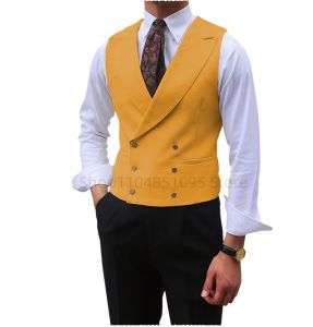 Fashion Solid Vests for Men Casual Style Sleeveless Male Fashion Waistcoat 1 Piece Slim Fit Beach Prom Party Suits Vest