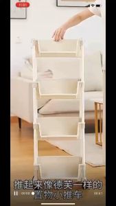 ชั้นวางเอนกประสงค์ 2/3/4 ชั้นวางของพลาสติก สั่งซื้อ แถมตะขอ ห้องน้ำ ชั้นวางหนังสือ ล้อเลื่อน