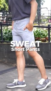 BAPIN Celana Pendek Sweat Short Pants Pria Grey Misty - Celana Pendek Sweatpants Pria Jogger Training Polos Grey Misty