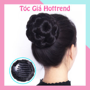 Búi tóc giả thời trang Trung Niên-Búi hoa không đính đá CAO CẤP Qiqishop