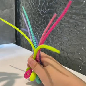 OFM-C1275 Pengikat Kabel Headset Silikon Warna Warni / Strap Silicone Cabel Ties Organizer Pengikat