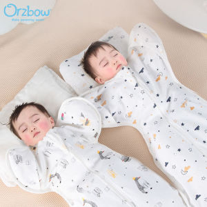 Orzbow Baby Anti-shock Hands-up Sleeping Bag Summer Thin Pure Cotton Swaddling Newborn Wraps Baby Air Conditioning Sleeping Bag