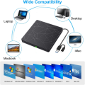 External DVD RW Drive,Portable USB 3.0/Type-C CD Drive Burner with Mute Design, +/-RW Drive Optical Readers for Laptop Desktop. 