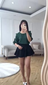 NANDO ATASAN BLOUSE WANITA FEMINIM LENGAN PITA KATUN IMPORT LENGAN 3/4