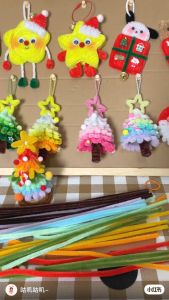 ( Làm sẵn) Set nguyên liệu làm móc khóa cây thông noel bằng kẽm nhung cây thông mini đồ handmade