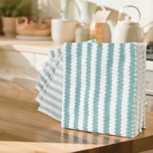 Oil-Resistant Absorbent No-Shed Dishwashing Cloth 15 Pieces