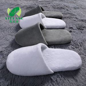 Disposable Coral Fleece Slippers Thickened Soft Bottom Hotel Homestay Guest Room Floor Cotton Slippers Anti-Slip Home Shoes