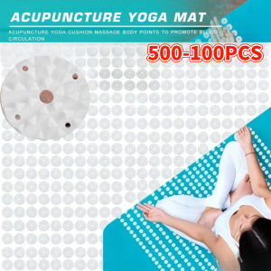 JOCESTYLE | 500-100PCS Plastic Lotus Button Acupressure Yoga Mat Spikes Pilates Cushion Pad Needle for Better Neck Back and Foot Massage Pad
