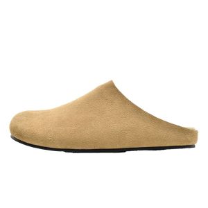 Mule Shoes Mens Clog Soft Wood Birkenstock Womens Summer Outdoor Half Slippers Thick Bottom Genuine Leather Lazy Slip-On