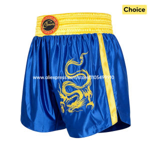 Plain Muay Thai Shorts Kids Women Men Boxing Competition Pants Breathable Satin BJJ MMA Sparring Kickboxing Training Sports Gear