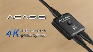 Acasis 4K@60Hz HDMI 2.0 Bi-Directional Switch/Splitter | 2-in-1-Out & 1-in-2-Out Modes Manual Select for PC/PS4/Streaming Devices | HDR & Port Protection