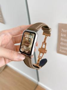 Uhada Premium Leather Smart Watch Band for Xiaomi Mi Band 9 pro 8 pro New Style Autumn Winter Sports Bracelet Womens Watch Strap