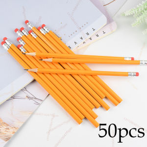 50/30/10 Pcs Yellow Pencils Bulk Wood Pencils with Erasers 2 HB Pencil Wood Cased for School Writing Drawing Sketching