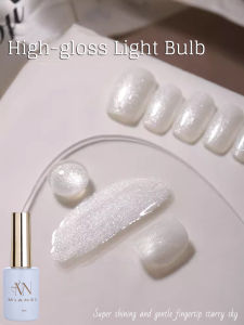 MIANEL 12ML 1-12pcs  Milk White Gel Nail Polish High Gloss Light Bulb Fine Glitter Powder Nail Polish New Style White Nails
