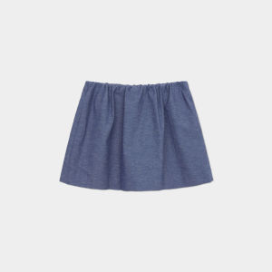 Air-Washed Cotton Linen Short Half Skirt A-Line Loose Fit Elastic Waist Pleated Anti-Aging Design Daily Commute Style