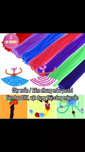 Set 100 cành Kẽm Nhung Kẽm Lông ST GROUP nhiều màu làm hoa handmade đồ trang trí decor đồ chơi cho bé phụ kiện DIY