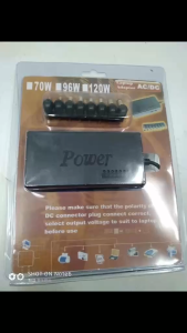 96W Universal Laptop Charger | Adjustable 12V-24V Power Adapter with 8 Tips | AC/DC Portable Notebook Adapter