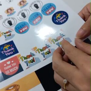 10 ชุดร้านขั้นต่ำ สติ๊กเกอร์ขอบลูกค้า - ติดขนม เบเกอรี่ ติดกล่อง ไดคัทพร้อม เพิ่มไดคัท จัดส่ง TS065-กระดาษ