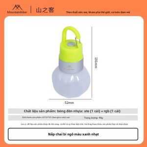 Mountainhiker | Đèn Cắm Trại Ngoài Trời LED Sạc Lại Được Chống Nước Đèn Chiếu Sáng Xung Quanh Có Móc Chất Liệu Cao Su Thiết Kế Hình Nắp Chai Bí Ngô
