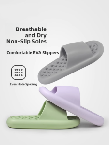 MONLEYTA | Quick Dry Leaking Slippers Indoor Home Anti Slip Men Women Summer Bathroom Shower Thick Bottom Couples Slippers 2025 New Model