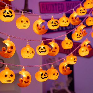 Halloween Ghost String Lights Pumpkin Decorative Lights LED Fairy Lights Battery Powered Indoor Outdoor Party Halloween Decor