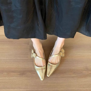 IELGY Niche design silver mary jane shoes for women with skirt loafers