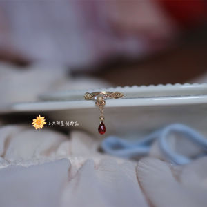 Original Design Natural Crystal Quartz Ring 14K Gold Plated Washable Elegant Vintage Small Batch Suns Creation for Women