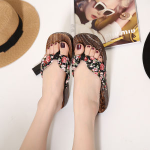 Dép Đi Trong Nhà Bằng Gỗ Đế Xuồng Đế Thấp Họa Tiết Hoa Cho Nữ Dép Đi Trong Nhà Phong Cách Nhật Bản Dép Đi Trong Nhà Mùa Hè
