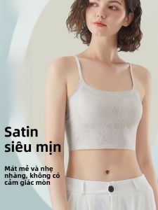 MiiOW | Áo ba lỗ ren mỏng không đường may mùa hè 2024 dành cho nữ Áo lót ngực dây đeo vai Áo ba lỗ ngắn đa năng MiiOW Cat Person