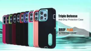 3IN1 Hybrid Military Anti-Shock Phone Case for IPhone 17 17Pro 17 Air 17 Pro Max Heavy Duty Shockproof Armor Kickstand Cover