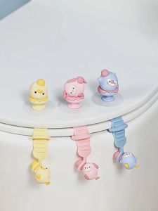 2Pcs/Set Cartoon Toilet Lid Lifter Seat Silicone Handle Holder Toilet Lid Lift Tool Toilet Seat Lid Bathroom Sanitary Closestool Holder