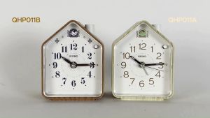 SEIKO CLOCKS นาฬิกาปลุก รุ่น  QHP011A ขนาด 4.3 x 3.3 นิ้ว เดินเรียบ สีน้ำตาล