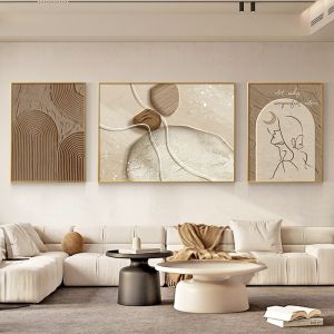 Creamy Style Artistic Mural Three-panel Wall Decor