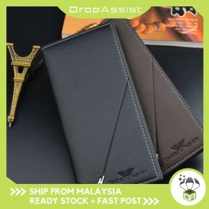 DROPASSIST 1444 READY STOCK Mens Long Multiple Card Slot Thin Soft Coin Purse Tri-fold Wallet Dompet Panjang Lelaki