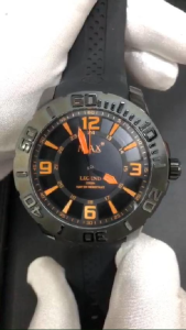 MAX Legend Oversized Watches Black Steel Case Orange Index Mens Silicone Strap Watch 52mm 5-MAX611