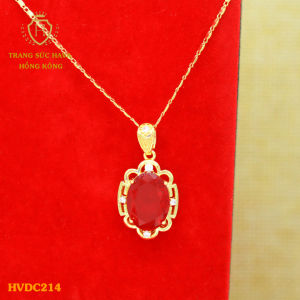 Dây Chuyền Nữ Vòng Cổ Mặt Đính Đá Màu Trắng Titan Xi Mạ Vàng Non 18k 24k Cao Cấp - Trang Sức Hava Hong Kong Phong Cách Thời Trang