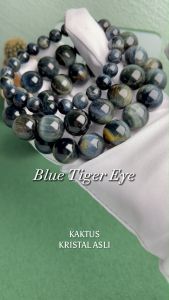 KAKTUS Kristal Asli Blue Tiger Eye Crystal Bracelet For Communication Protection & Good Fortune