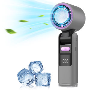 พร้อม Ice Cooler พัดลมพกพาขนาดเล็กแบบชาร์จไฟได้ 3-in-1 ความเร็วพัดลมพกพา (100) 13000 rpm Ice Cooling พัดลมมือถือจอแสดงผลดิจิตอล