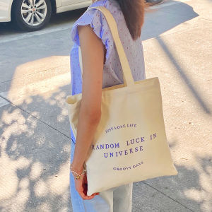 Dailybag Canvas Bag Minimalist Letter Original Niche Design Easiest for Match Student Book Carrying Stylish Artistic Canvas Bag