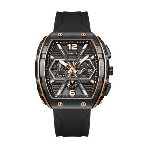 TIMEARTX | TIMEARTX Business Multi Function Chronograph Men Luminous Quartz Watches Curved Mirrors in Wine Barrels Watch
