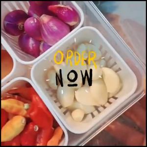 Toples Wadah Penyimpanan Makanan Bumbu 4 Sekat dan Saringan Buah dan Sayuran