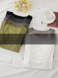 miiow | Slim Fit Short Sleeve Square Collar Base Shirt Inner Wear Summer New Style Cat Person Pure Color Womens Outerwear Top