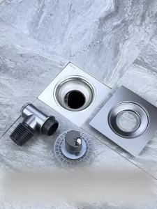 Large Square Bathroom Floor Drain with Hair Catcher Floor Drain Core 304 Stainless Steel Universal Bathroom Accessories