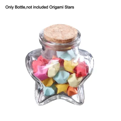 Mini Bottle Origami Stars Glass Wishing Bottle Stars Shape Clear Glass Jars for DIY Crafts Wedding Valentines Day Party Favors