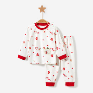 Pure Cotton Childrens Underwear Set Spring Autumn Winter Thin Model New Year Visit Baby Innerwear Pants Boys Girls Toddler