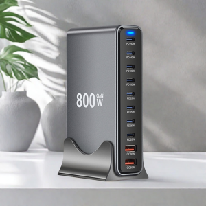 New 800W GaN Fast Charger PD3.1 PPS 10 Ports USB C Type C Fast Charging Station Adapters for iPhone 16 15 Samsung Xiaomi Huawei