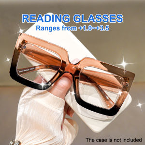 cabecade | Oversized Reading Glasses for Women Square Eyeglasses Trendy Block Leopard Print Frame Fashion Presbyopic Glasses +1.0~+4.0